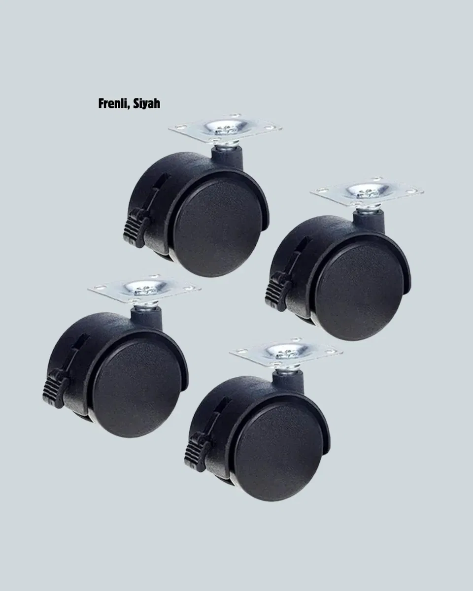 Mobilya İçin Kilitli 4 cm Tekerlek Ayak Seti görsel 5