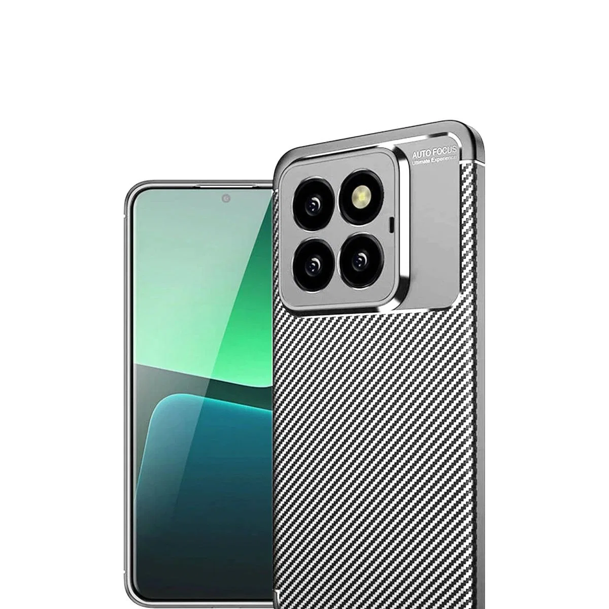 Xiaomi Mi 14t Pro Kılıf Auto Focus Karbon Kapak - Gri görsel 2