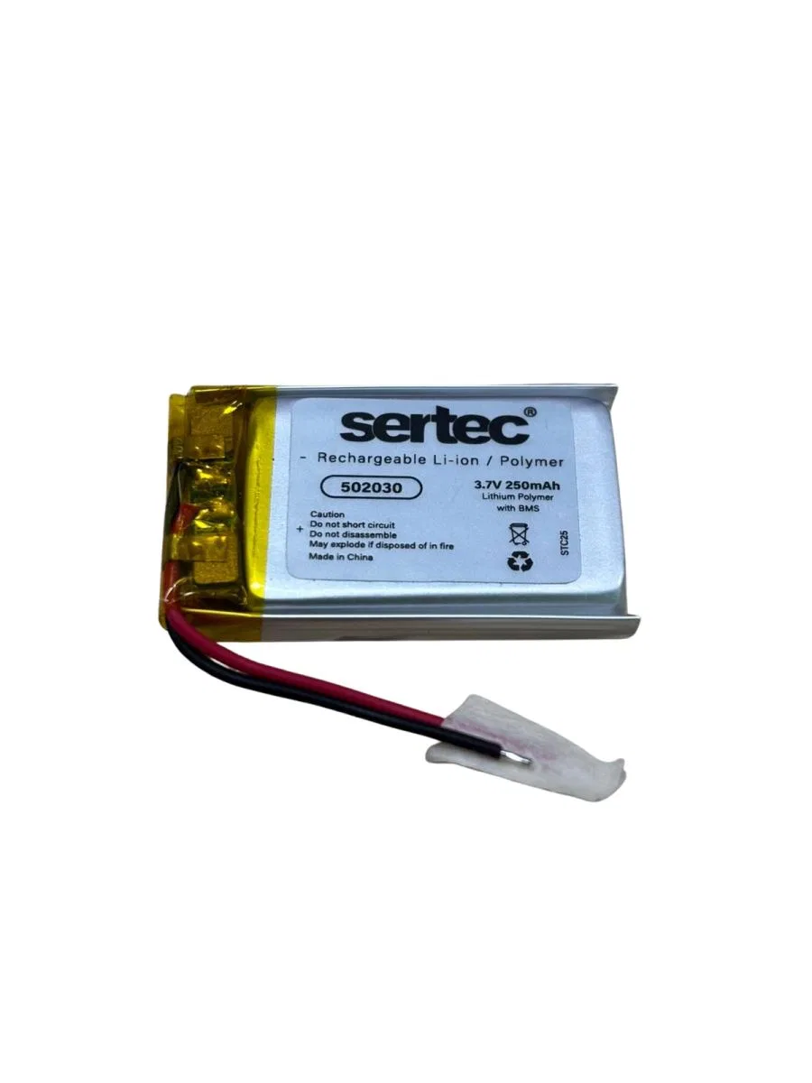 Sertec 502030 3. 7v 250 Mah Li-polymer Pil (devreli/1. 5a)