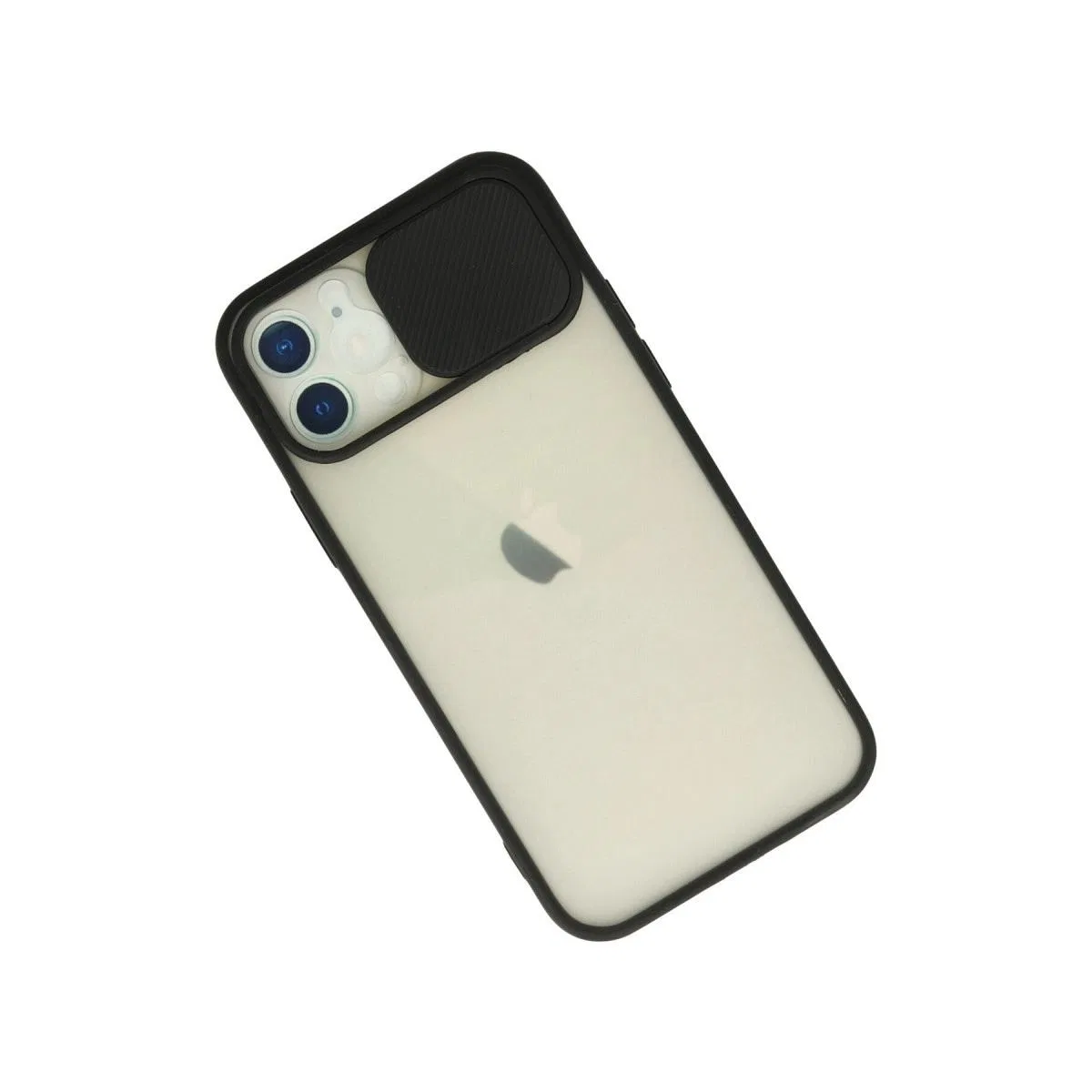 Apple İphone 12 Kılıf Palm Buzlu Kamera Sürgülü Silikon - Siyah görsel 3