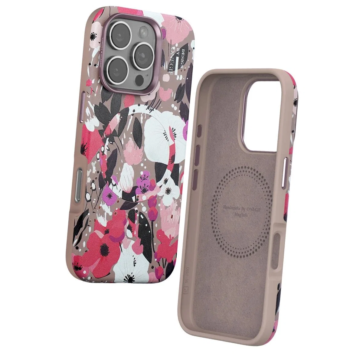 Onegif Apple İphone 16 Pro Flower Series Magsafe Kapak - Pembe görsel 2