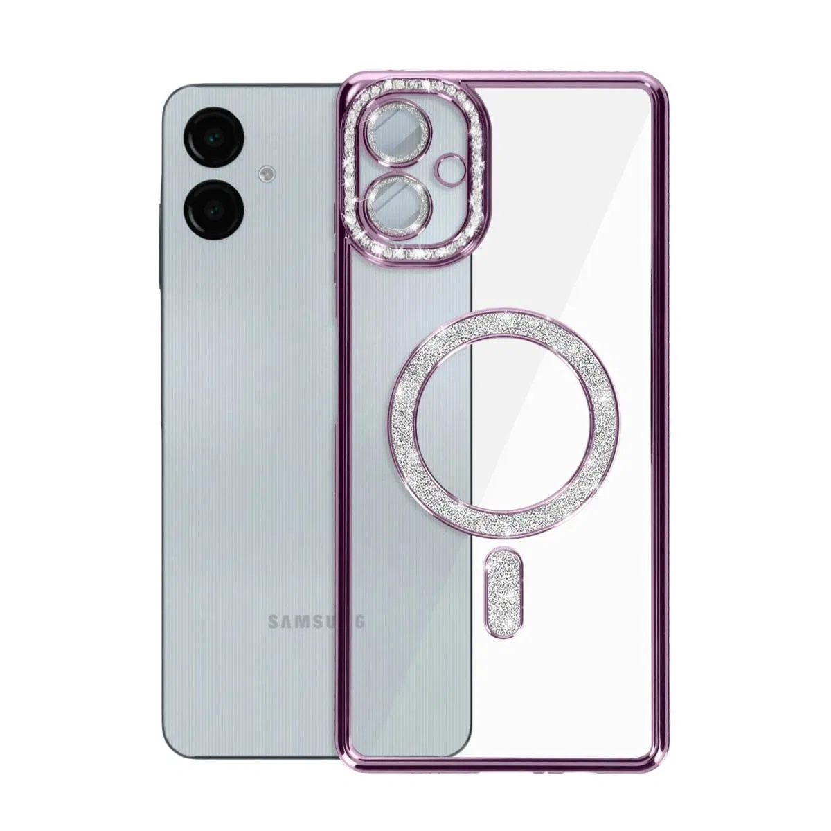 Samsung Galaxy A06 Joke Simli Magneticsafe Kılıf - Derin Mor görsel 6