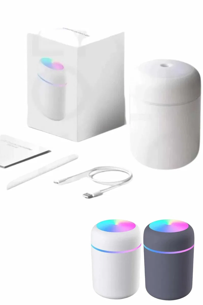 Humidifier LED Işıklı Mini Ortam Oda Kokusu Aromaterapi Buhardanlık görsel 3