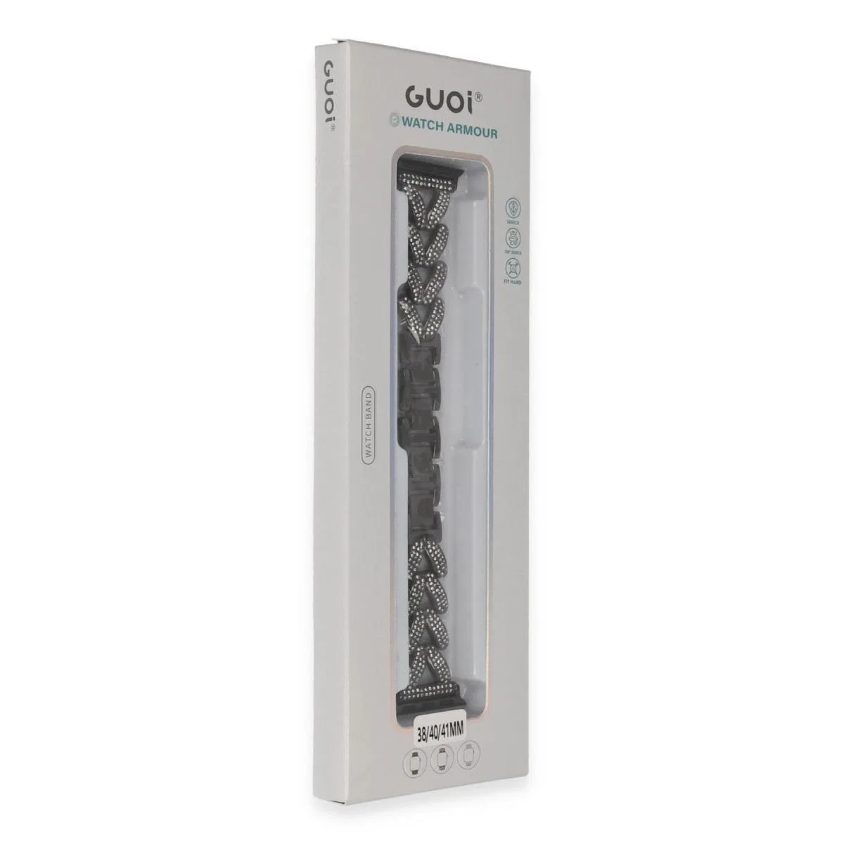 Apple Watch 38mm Node Taşlı Kordon (saat Değildir) - Siyah görsel 2
