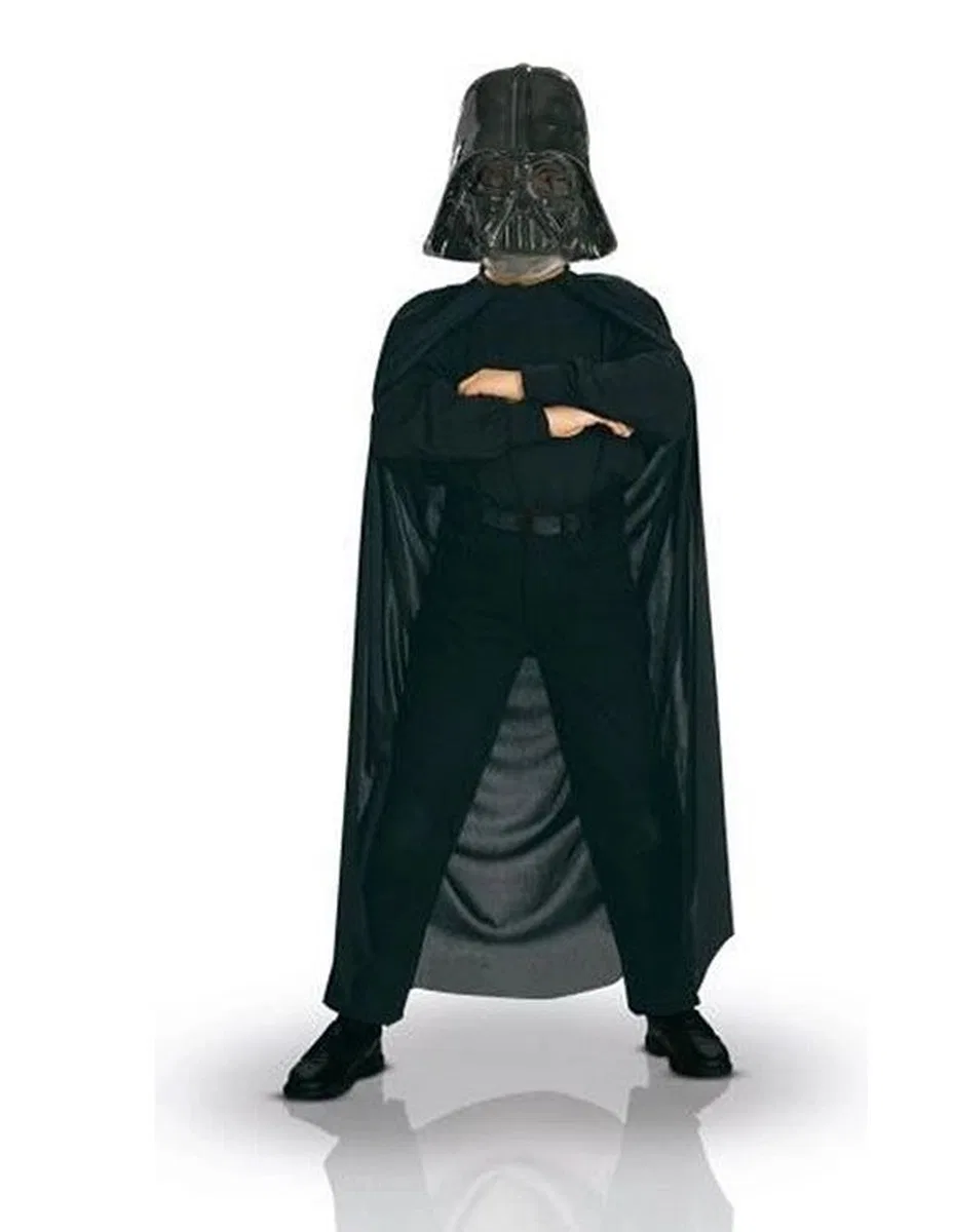 Çocuk Boy Yıldız Savaşları Wars Darth Vader Maskesi Ve 90 Cm Pelerin Seti Siyah görsel 4
