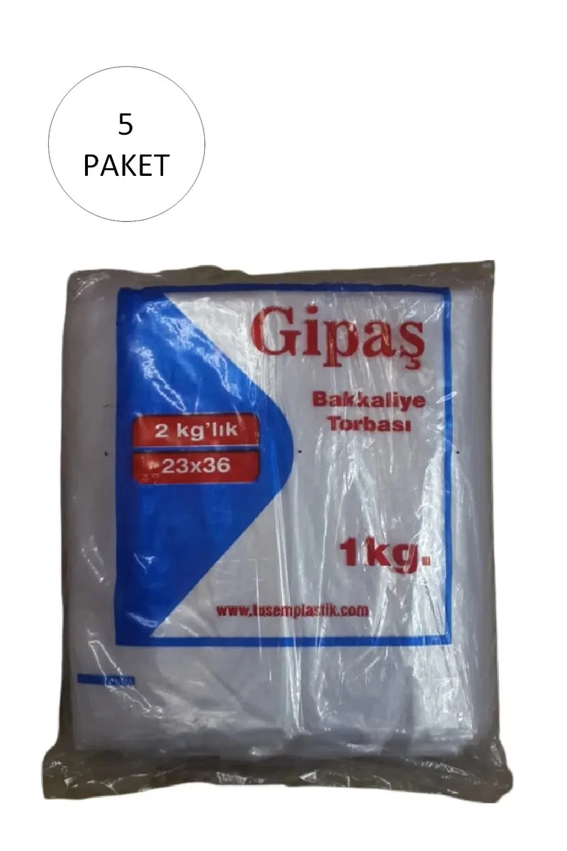 Bakkaliye Naylon Torba 2'kg lık 23x36 cm 5 Paket (Takriben 1. 300 Adet)