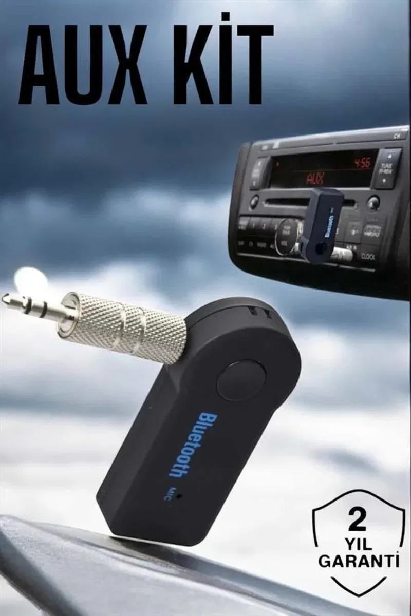 Tüm Araçlara Uyumlu Aux Car Bluetooth Kablosuz Araç Bağlantı Kiti görsel 2