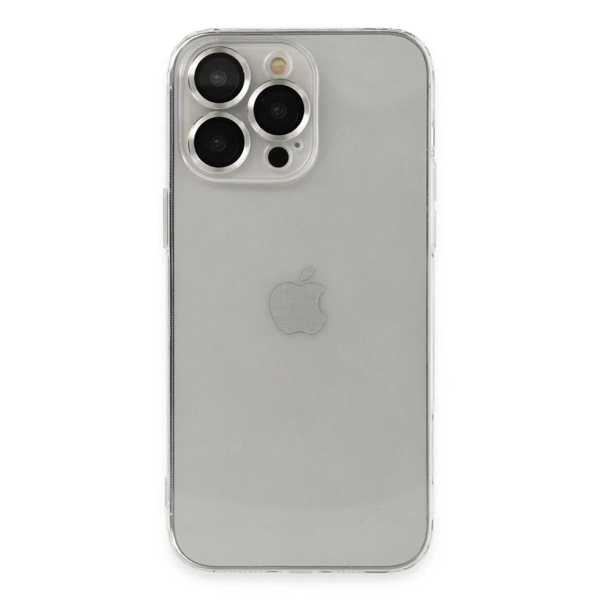 Apple İphone 13 Pro Max Kılıf Luko Lens Silikon - Gümüş