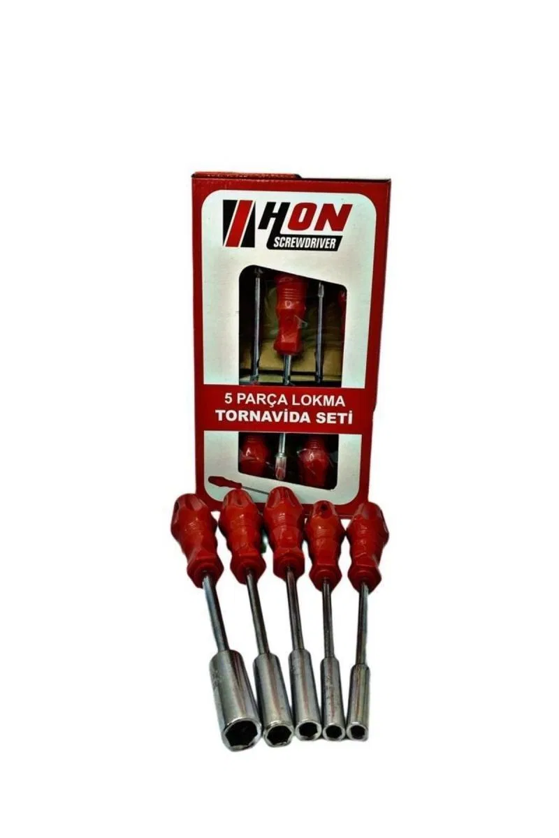 5 Adet Lokma Anahtar Tornavida 6/7/8/10/13/mm Metal Altıgen görsel 4