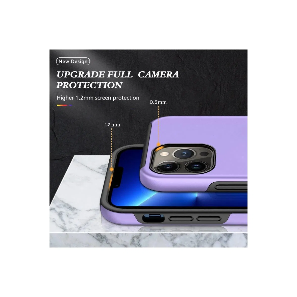 Apple İphone 13 Pro Max Kılıf Elit Yüzüklü Kapak - Mor görsel 7