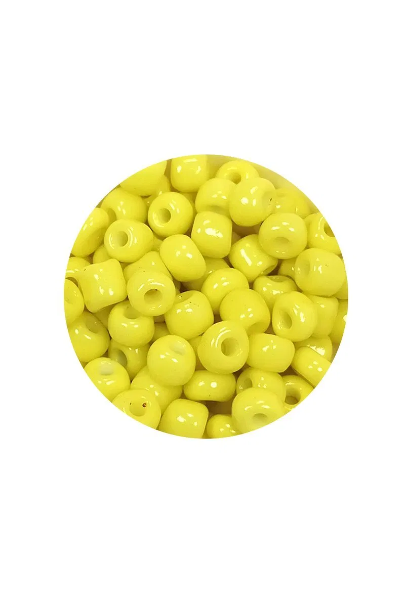 Dökme Cam Kum Boncuk Büyük Boy (6/0) 4 mm - 60 Gram - Sarı - BNC126 görsel 2