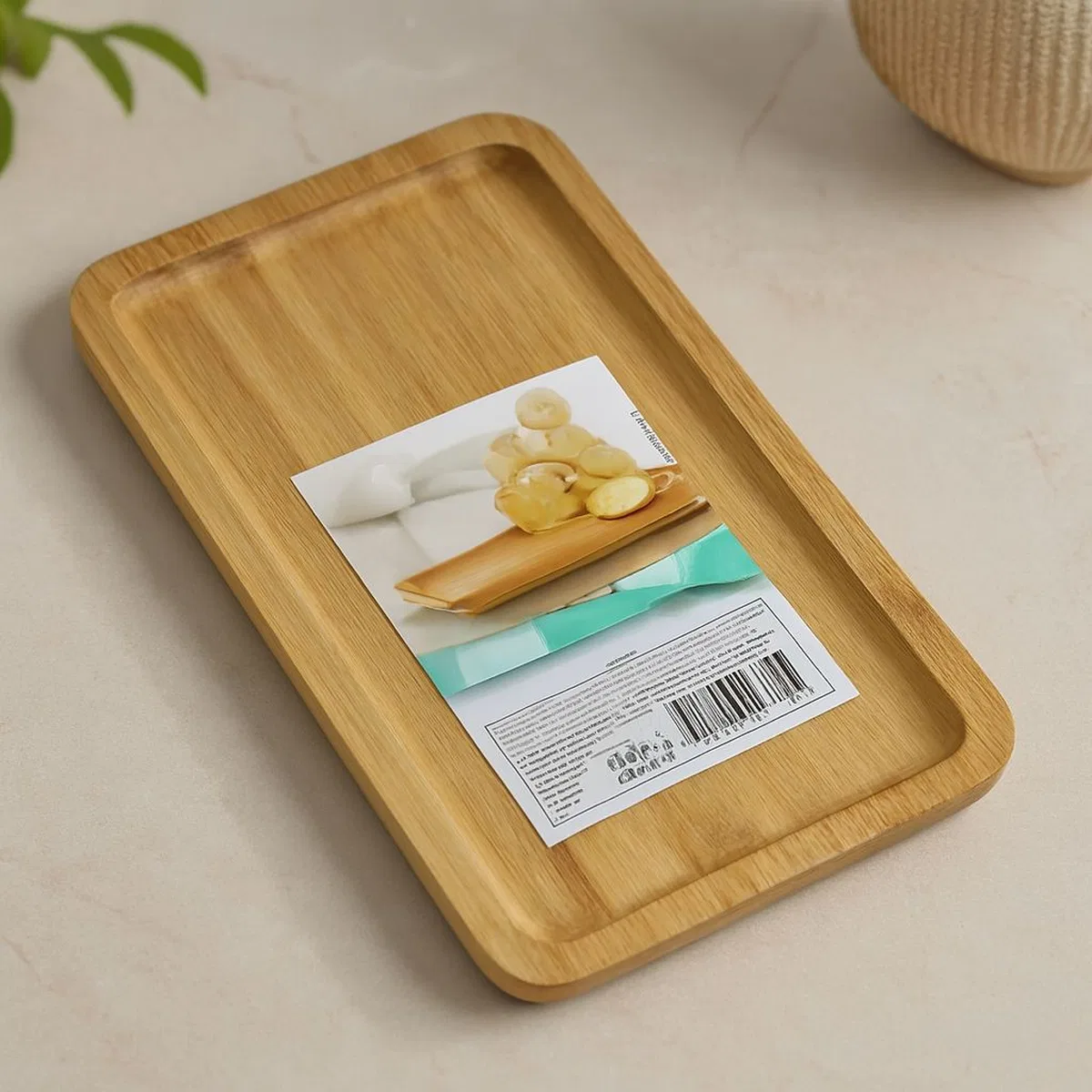 Bambu Ahşap Dikdörtgen Servis Tepsi 25x14x1. 4 cm