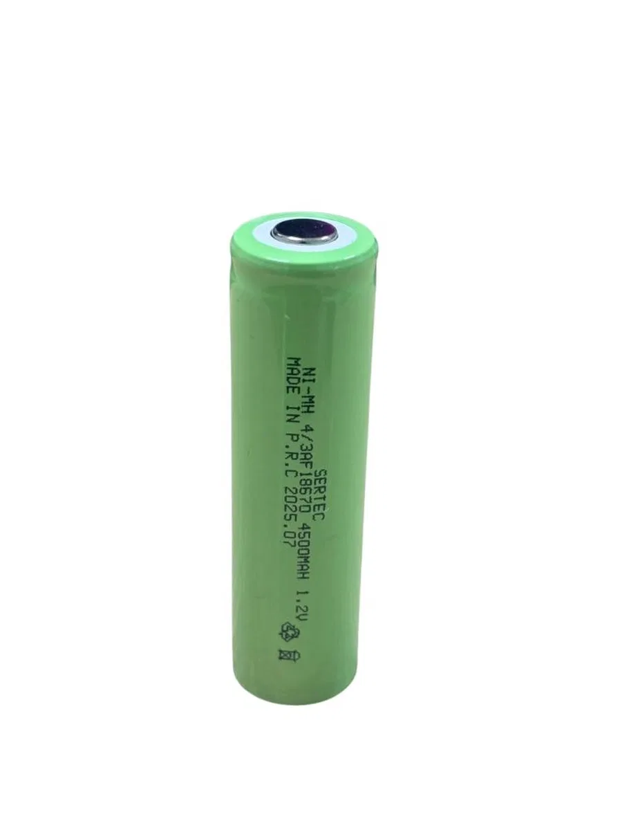 Sertec - 1. 2v 4500 Mah - 4/3af - Ni-mh Şarjlı Pil - (başsız / Flat Head)