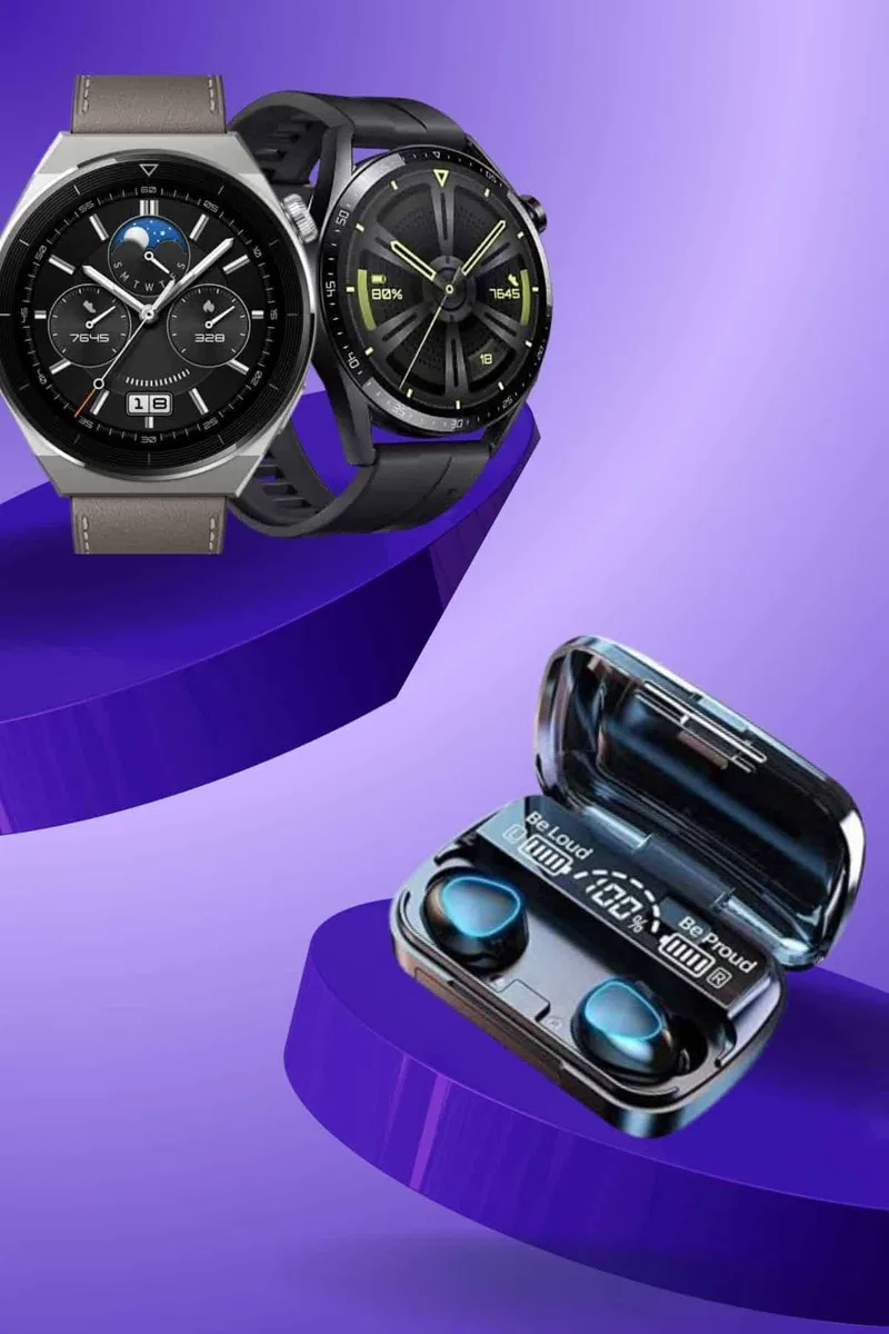 İkili Set Akıllı Saat Ve Bluetooth Kulaklık Kablosuz Uzun Pil Ömrü Spor Modları görsel 4