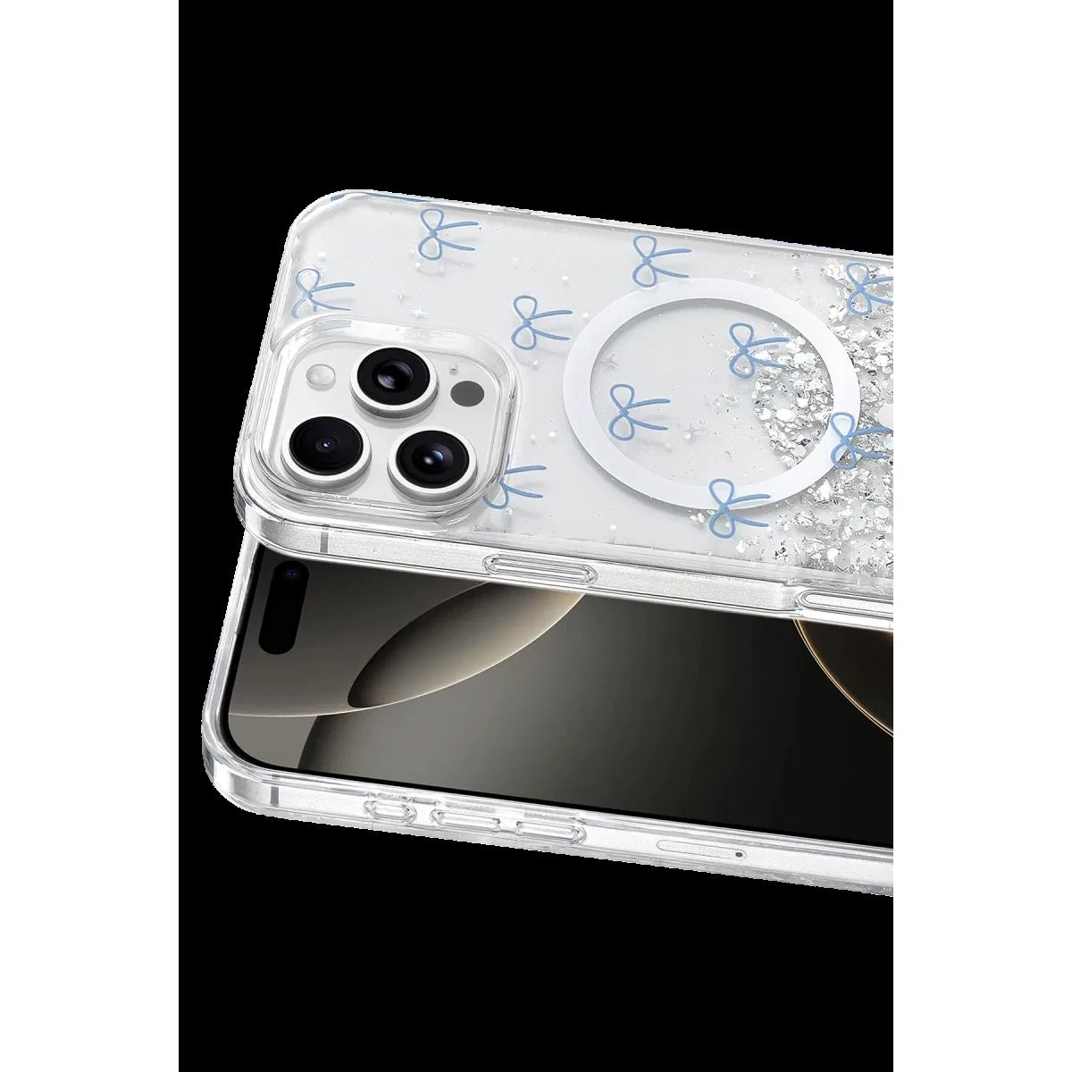 Onegif Apple İphone 16 Pro Max Misk Simli Magsafe Kapak - Desen 3 görsel 2