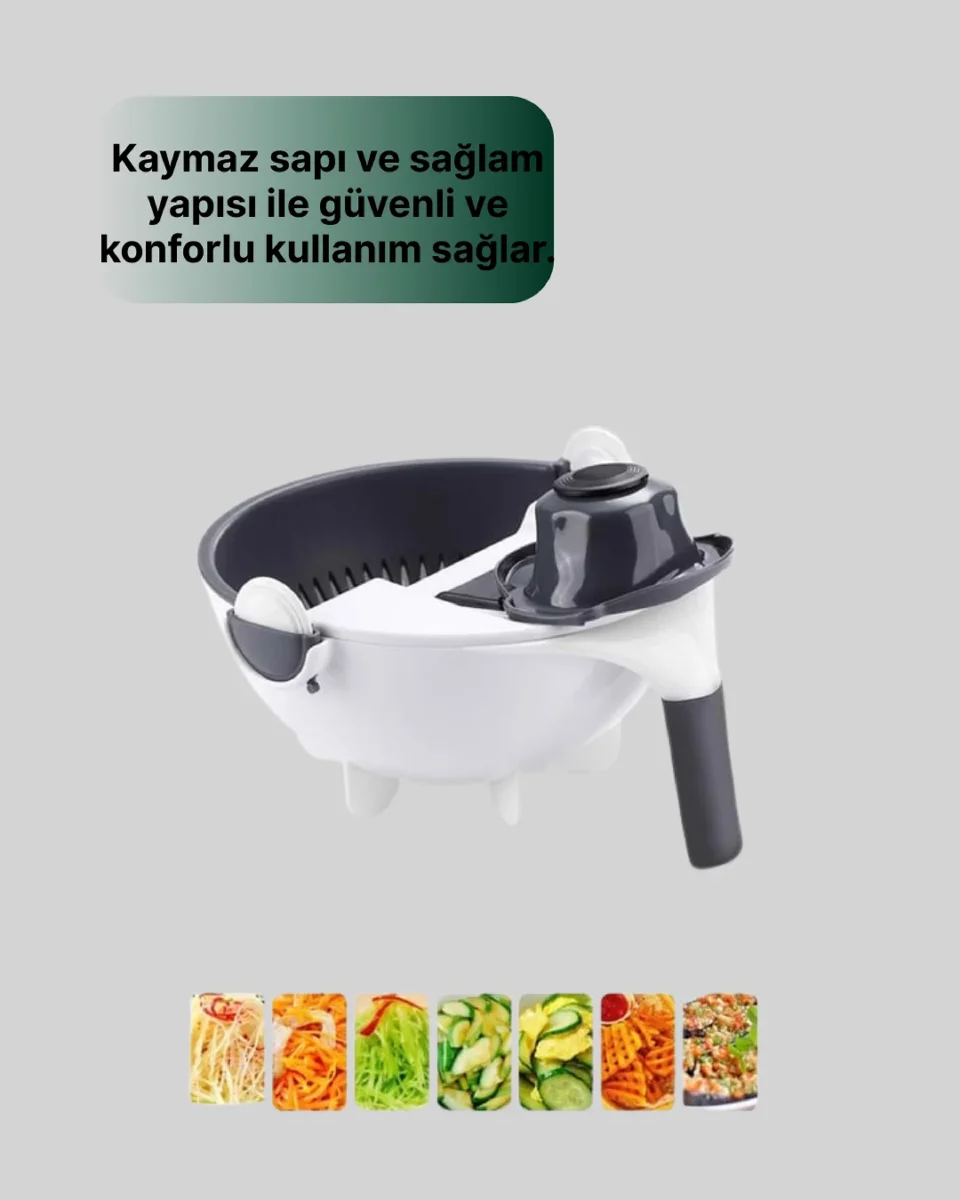 Döner Mekanizmalı Sebze Doğrayıcı Hazneli Rende görsel 4