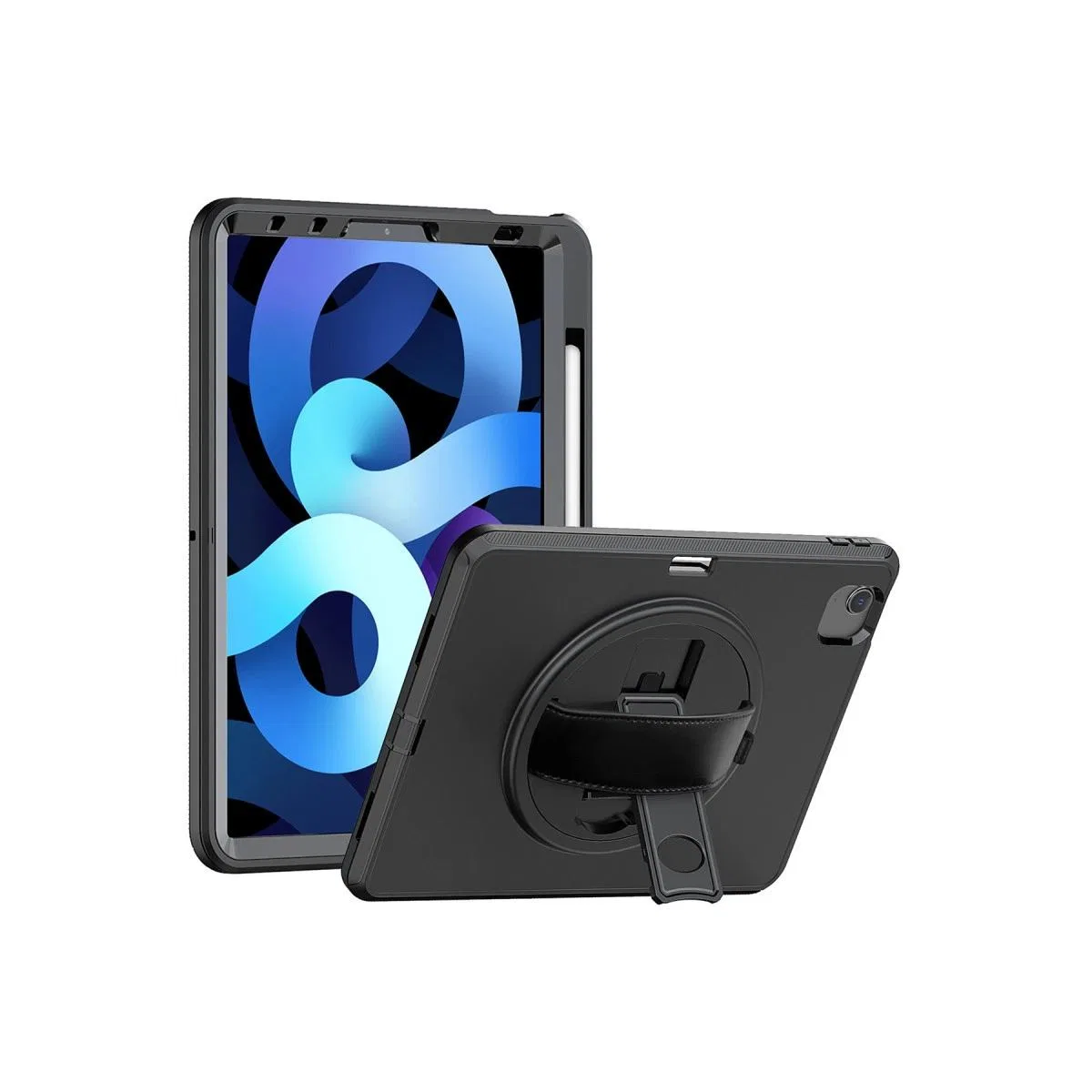 Apple İpad 2022 10. 9 (10. nesil) Kılıf Hand Strap Tablet Kılıfı - Siyah