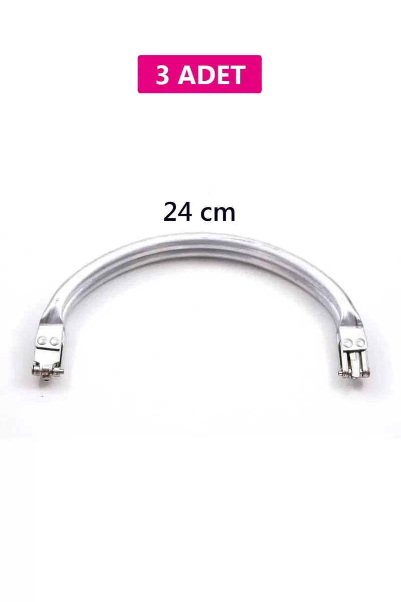 Gizli Metal Oval Çanta Bursu – 3 Adet - 24 cm - Metal Çanta Aparatı Çanta Aksesuarı