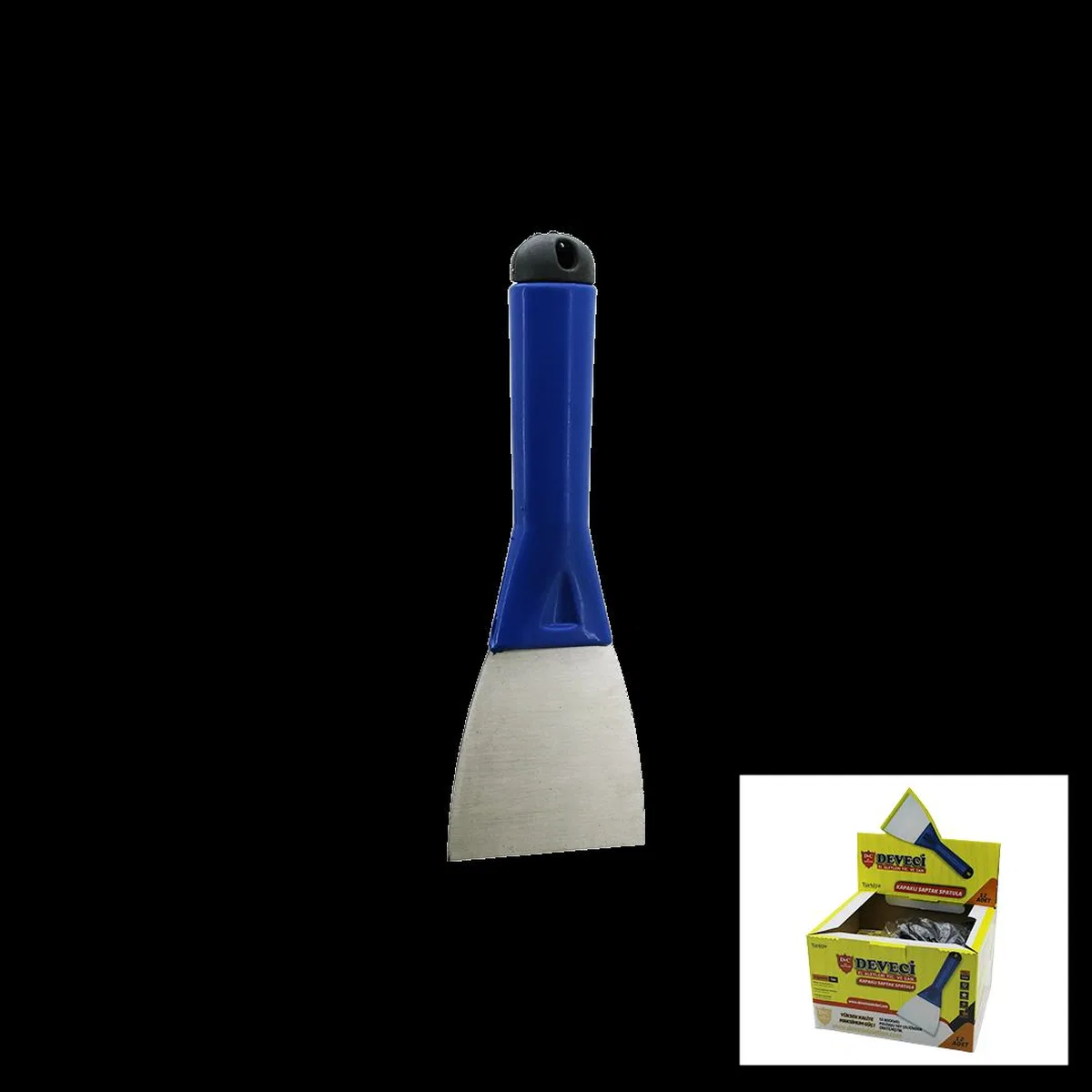 80 mm Metal Kazıma Spatulası (Plastik Saplı, Kapaklı) görsel 2