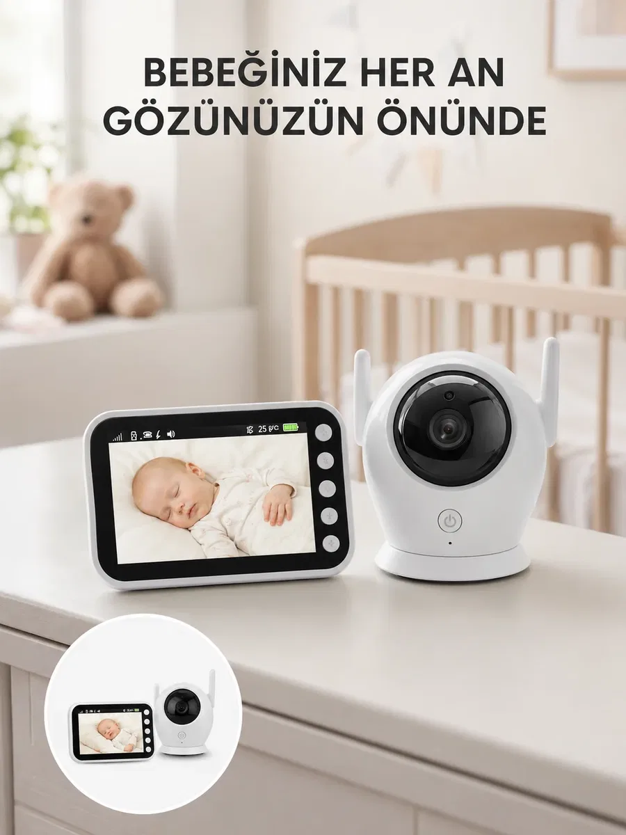 4. 5 İnç Ekranlı Gece Görüşlü Bebek Kamerası ve Monitörü Yeni Nesil