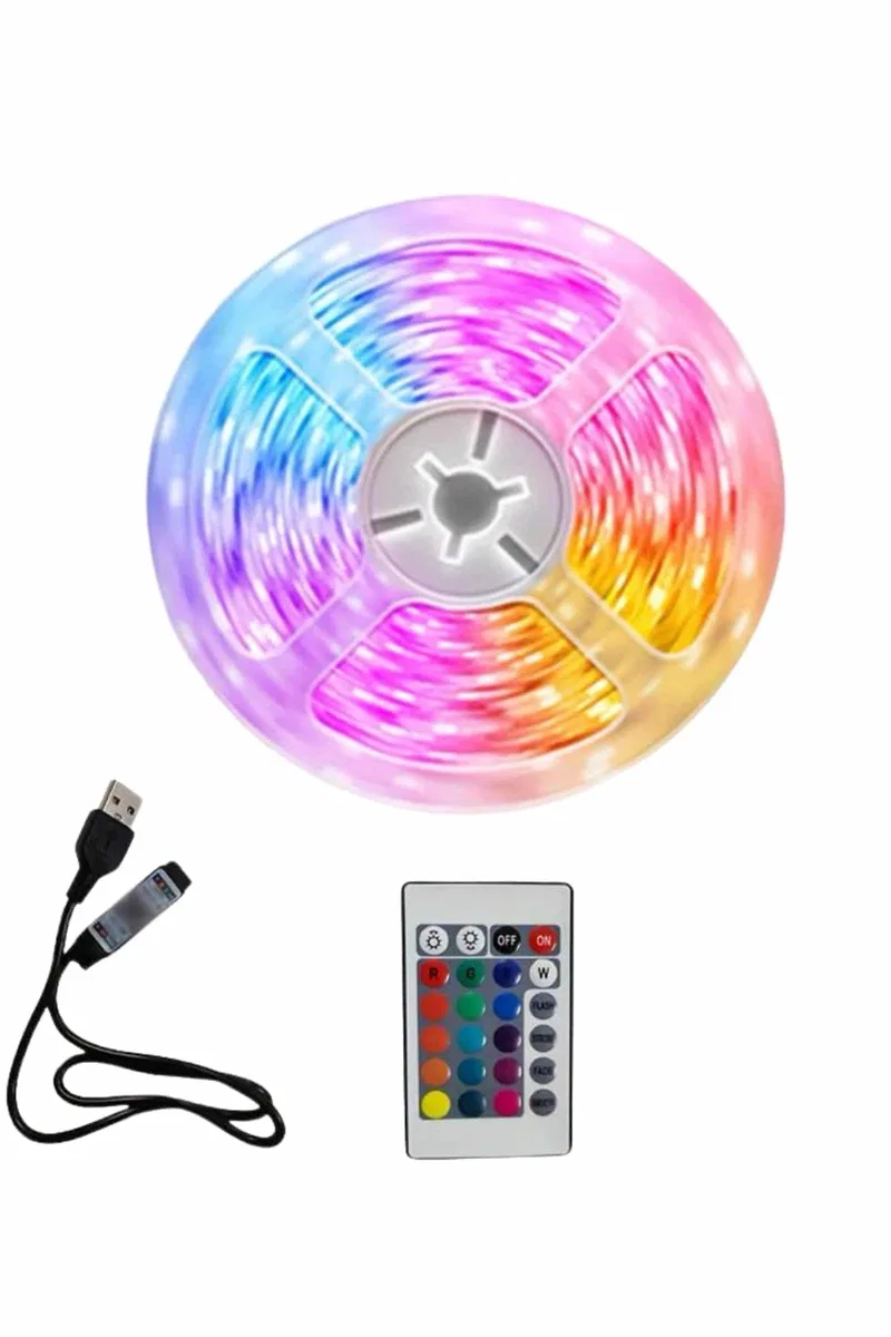 10M Şerit Led İç Mekan Renkli Rgb Şerit Led Kumandalı görsel 3