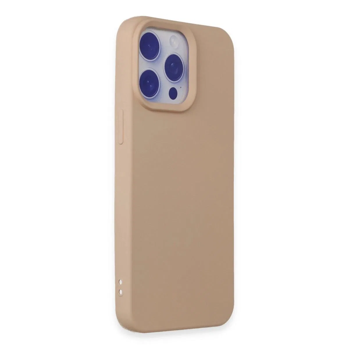 Apple İphone 15 Pro Max Kılıf Nano İçi Kadife Silikon - Pudra görsel 2