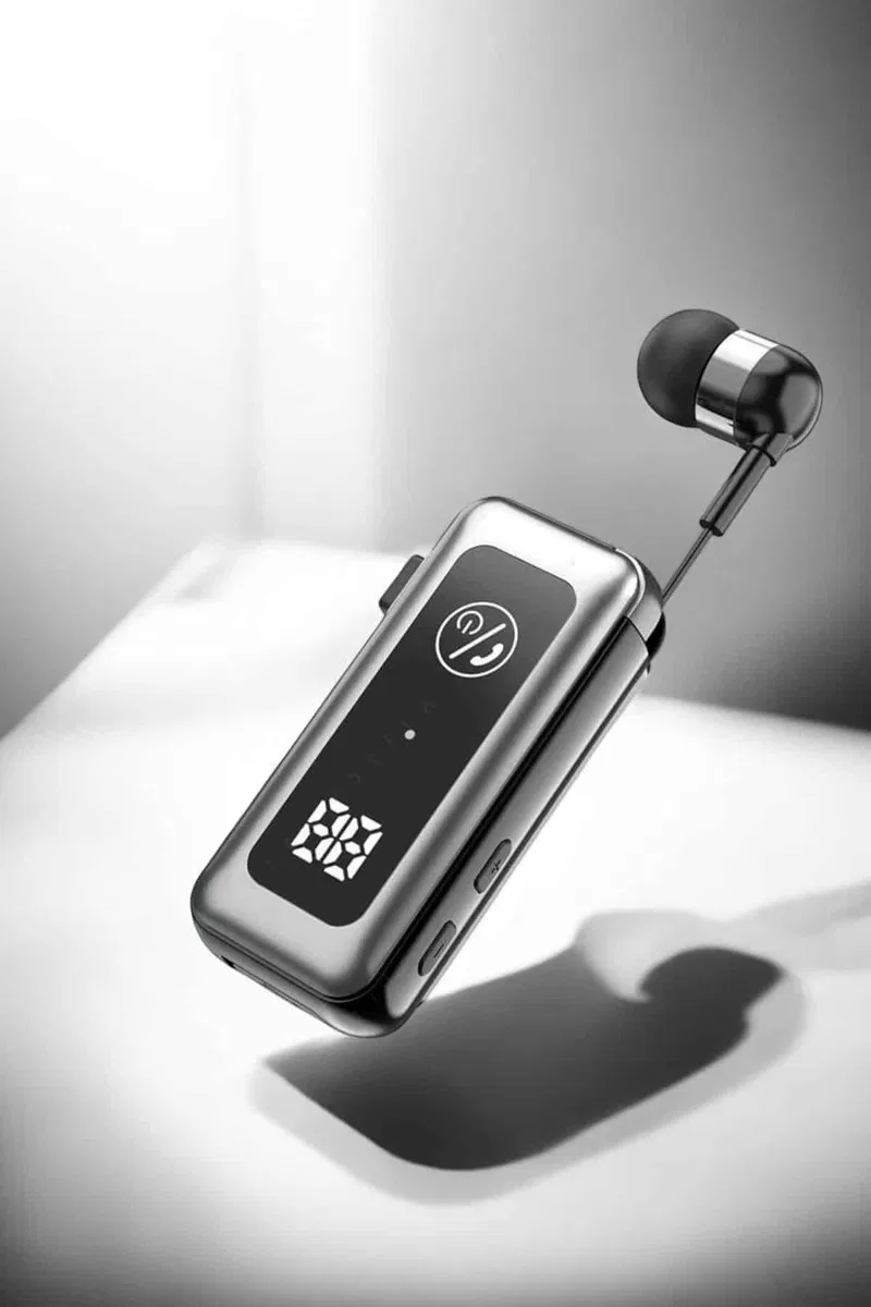 Kablolu Makaralı Bluetooth Kulaklık Uzun Pil Ömrü Dijital Göstergeli görsel 4