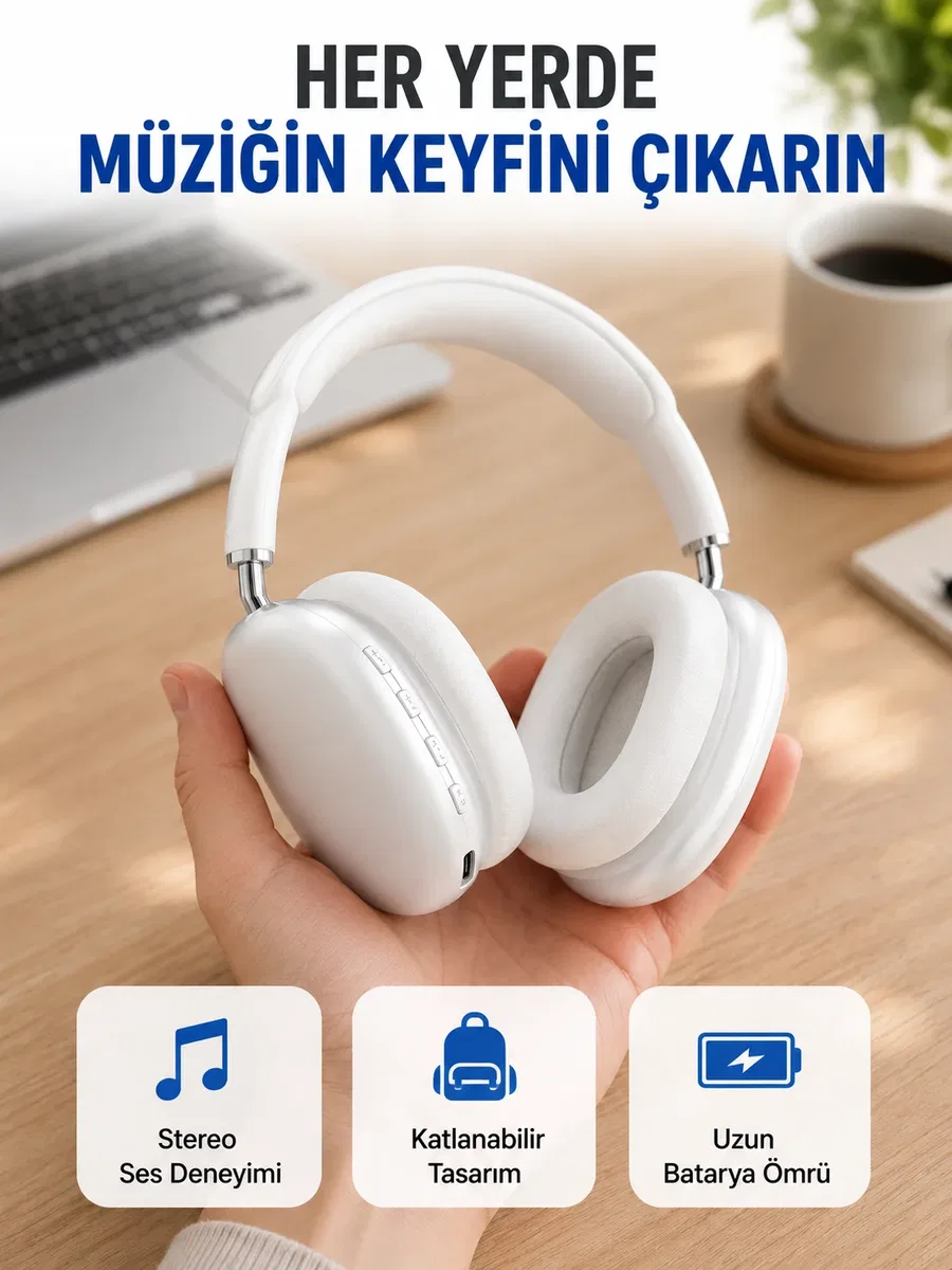 400 mAh Bataryalı Kablosuz Kulaklık | BT 5. 0, Müzik & Görüşme Yeni Nesil