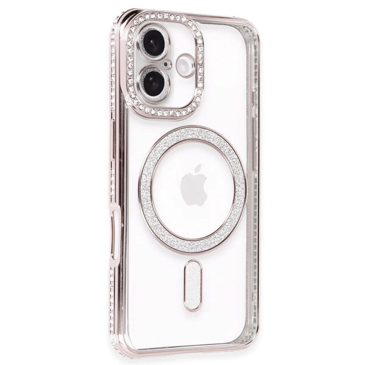 Apple İphone 16 Plus Kılıf Joke Simli Magneticsafe Kılıf - Pembe görsel 2