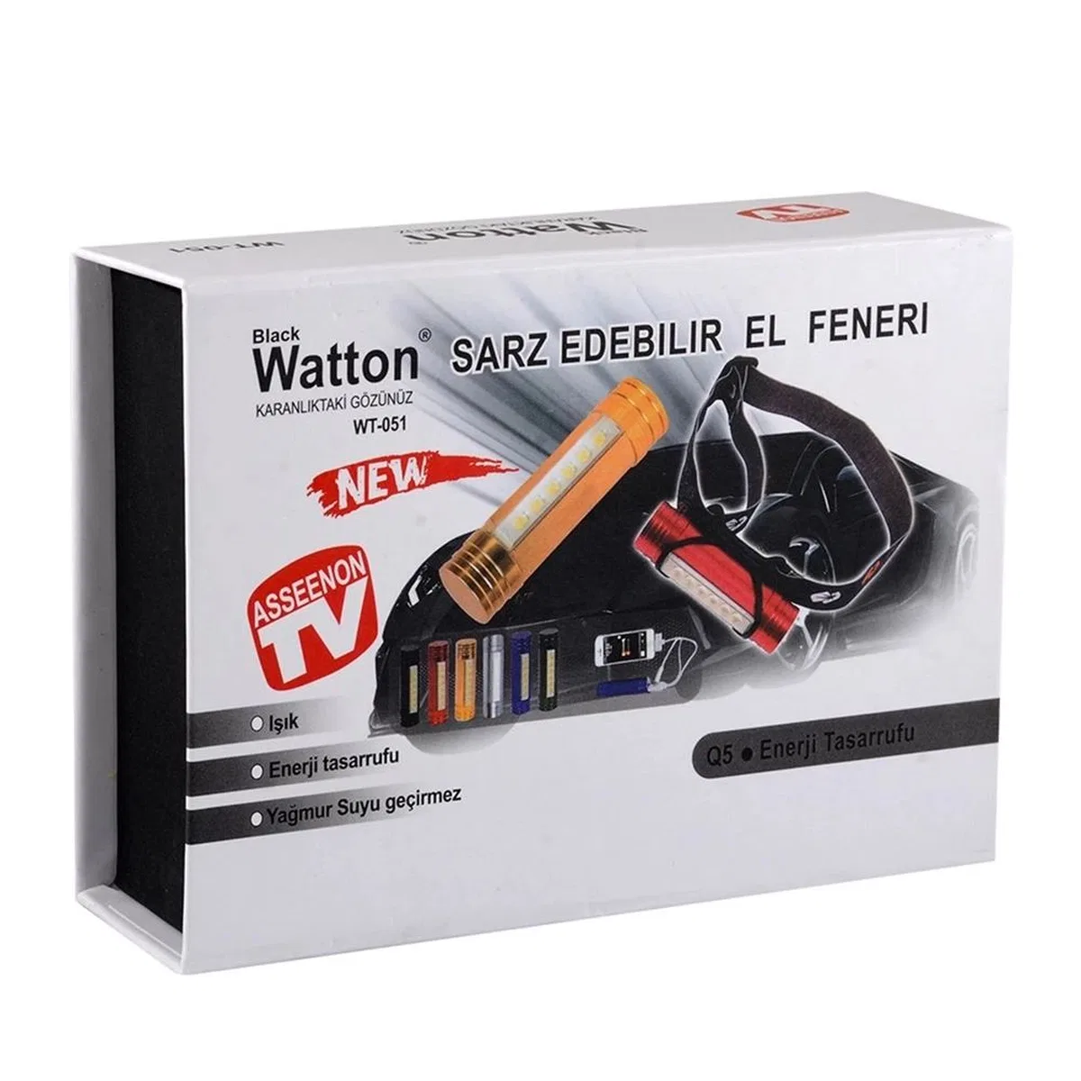 Powerbank Kafa Feneri Wt-051 görsel 3