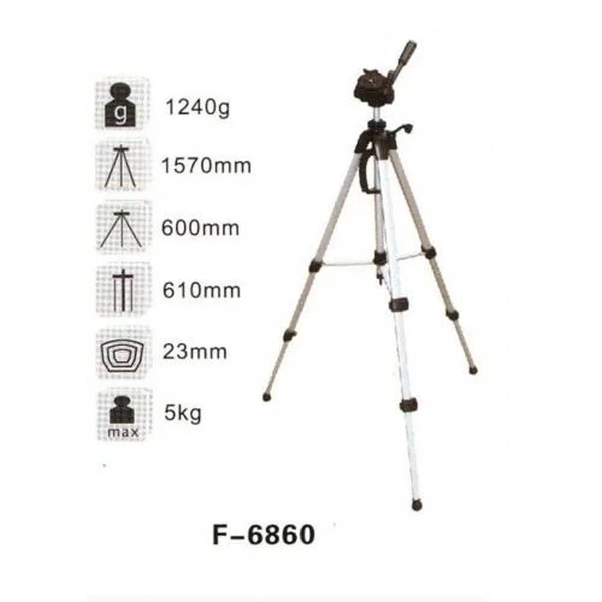 1570 Mm Tripod 3yönlü Profesyonel Süper Kalite görsel 7