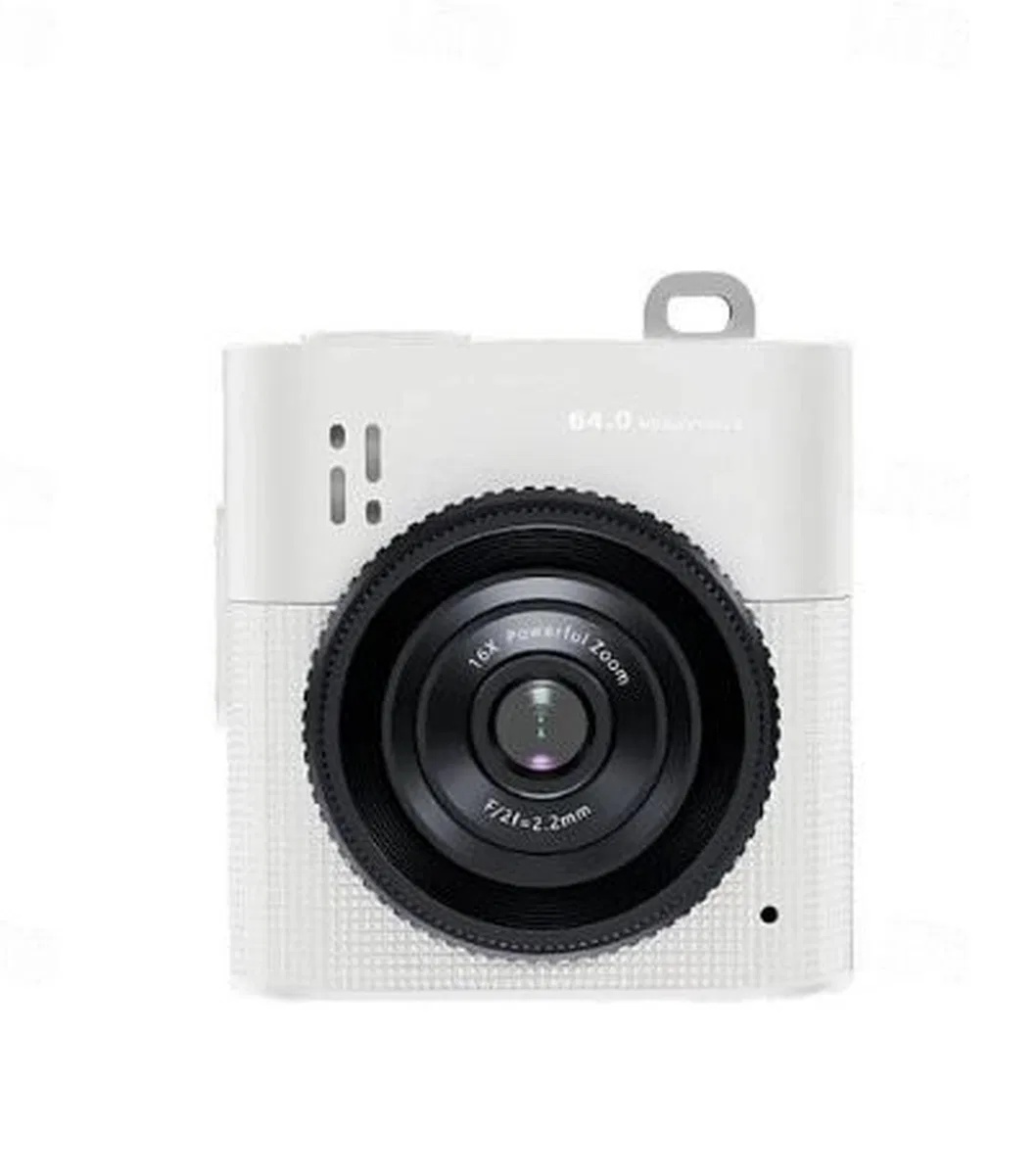 Mini Dijital Kamera 64mp 16x Digital Zoom Retro Vintage 1. 4’’ekranlı Video Kamera Taşınabilir Tasarım Beyaz görsel 2