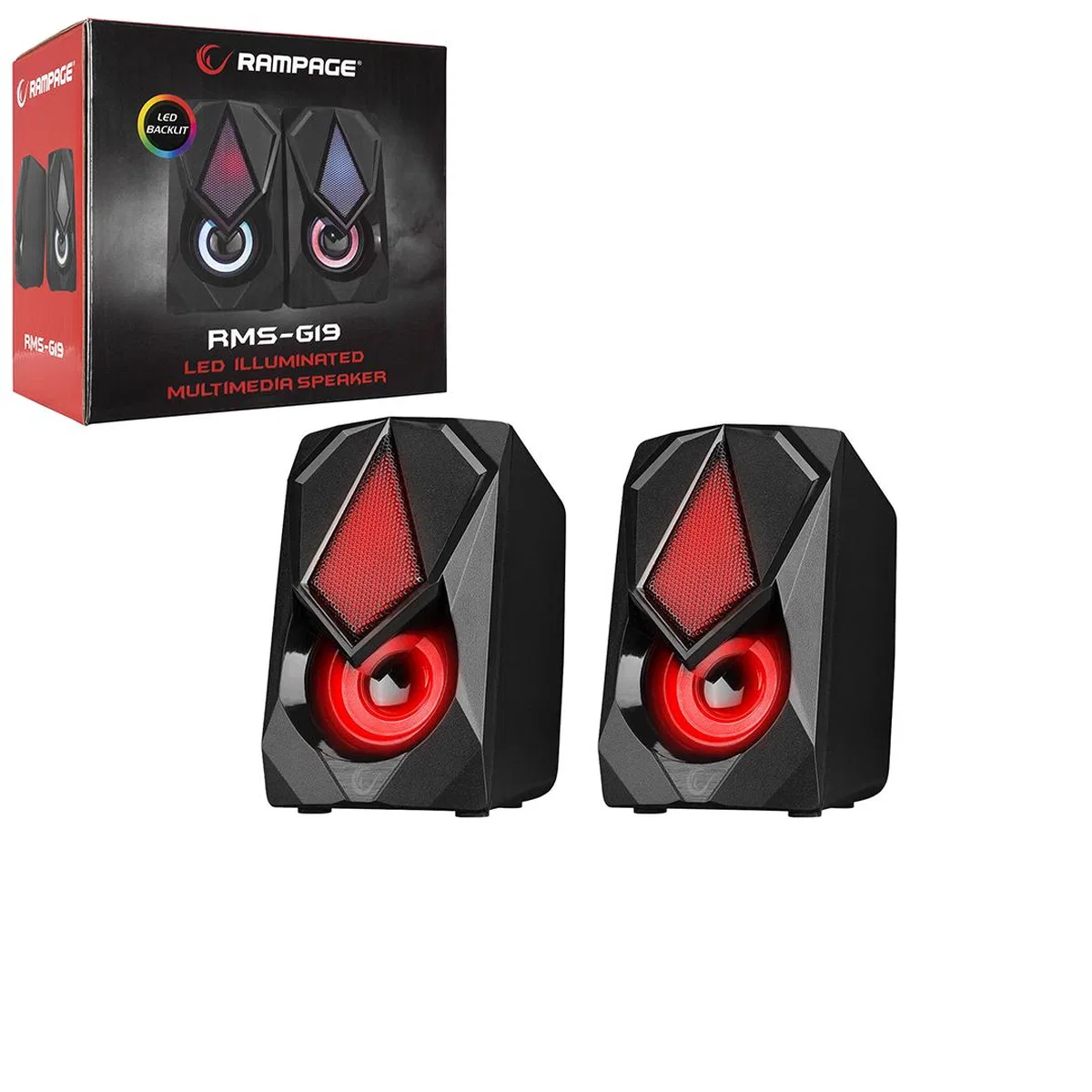 USB RGB 2. 0 1+1 Multimedya Hoparlör Seti Siyah 5W görsel 2