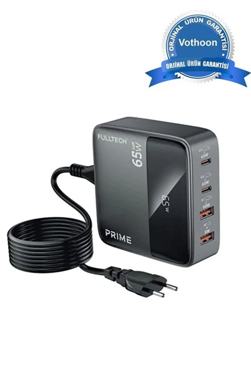 65w Masaüstü 4 Portlu Hızlı Şarj Cihazı İstasyonu 2xusb-a, 2xtype-c Giriş, 1, 5 Mt. Kablo