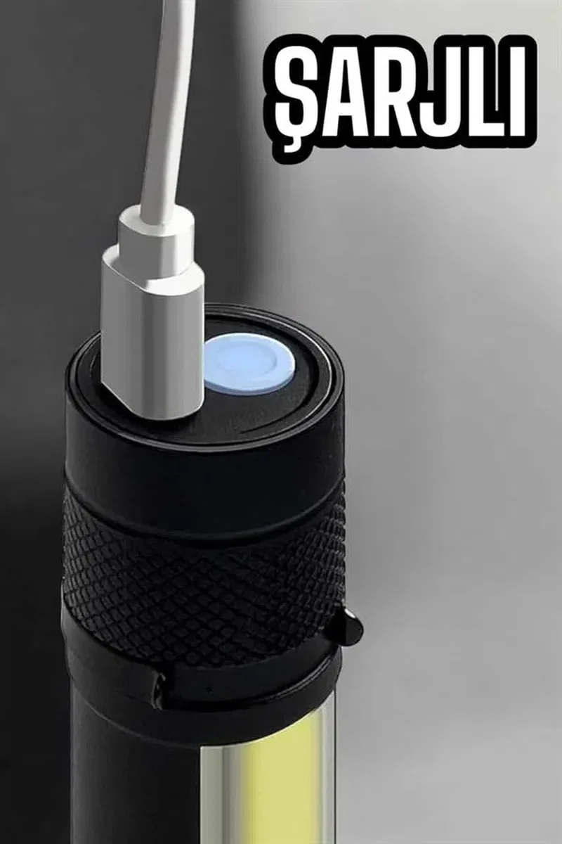 El Feneri Led USB Şarjlı Zoom Mini Led Işık Acil Durum Feneri görsel 5