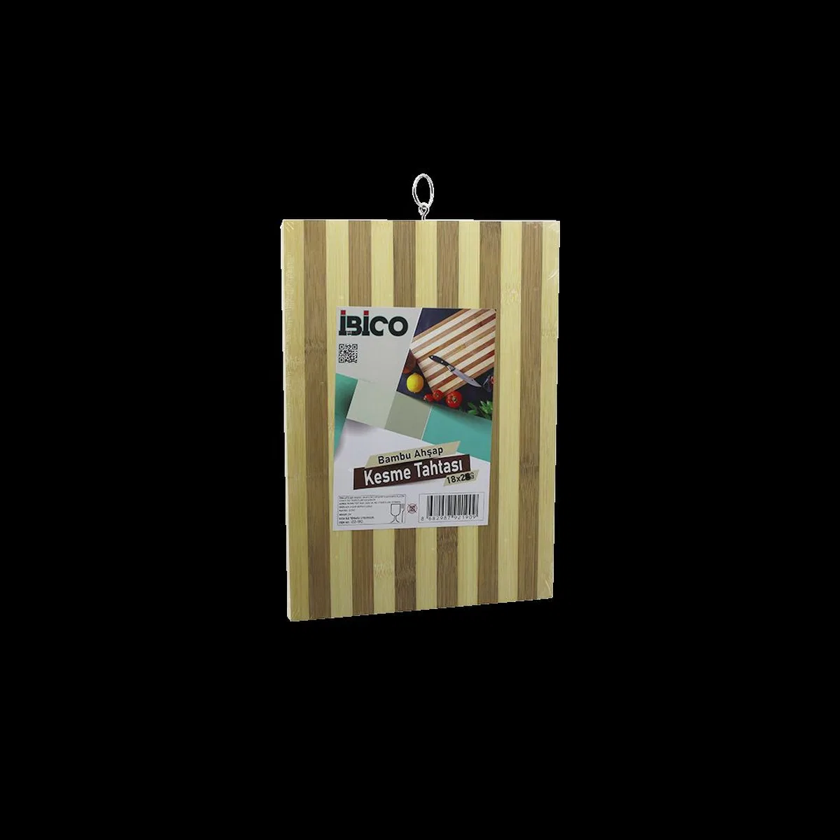 Bambu Kesme Tahtası 18x28x1. 3 cm (Metal Kulplu) görsel 2