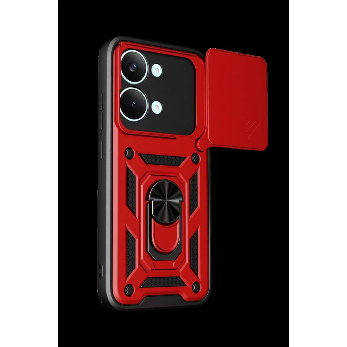 Xiaomi Poco X8 Pro Max Pars Lens Yüzüklü Silikon - Kırmızı görsel 3