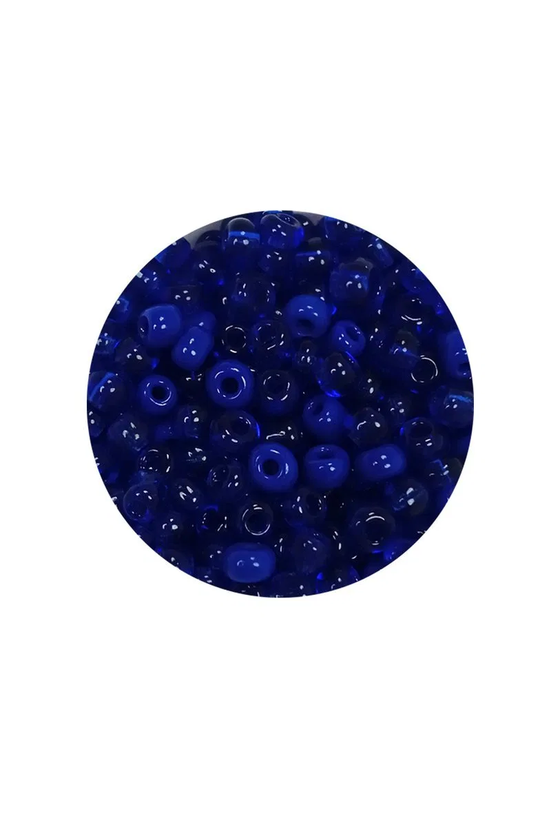 Dökme Cam Kum Boncuk (8/0) 3 mm - 60 Gram - Koyu Mavi - BNC219 görsel 2