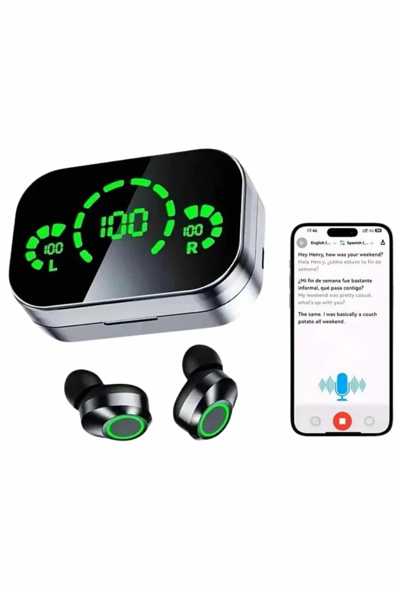 Kablosuz Bluetooth Kulaklık Çift Telefon Destekli Powerbankli Dijital Göstergeli görsel 3