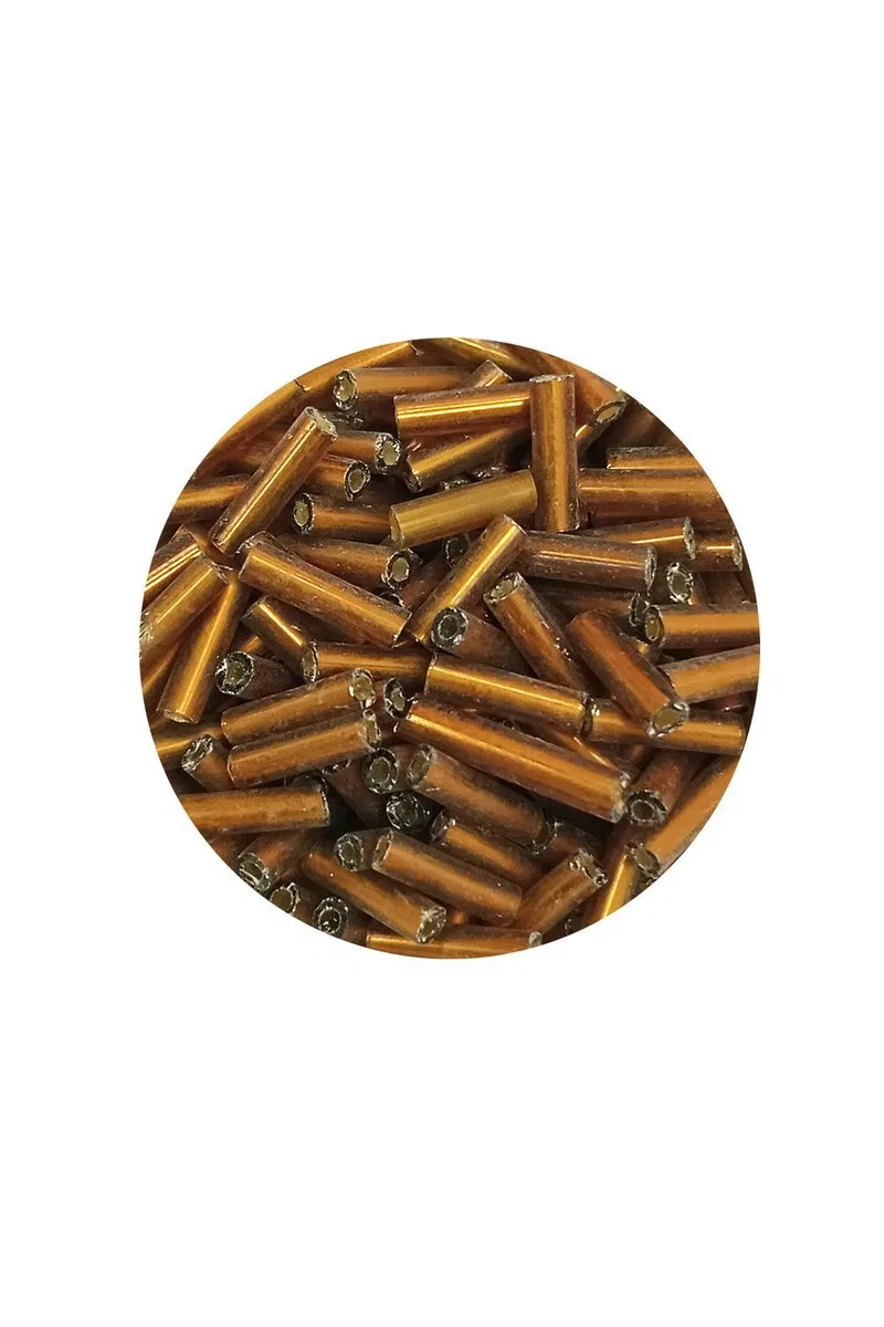 Uzun Boru Kesme Boncuk Çap 2mm Uzunluk 10 mm - 60 Gram - Koyu Altın - BNC265 görsel 2