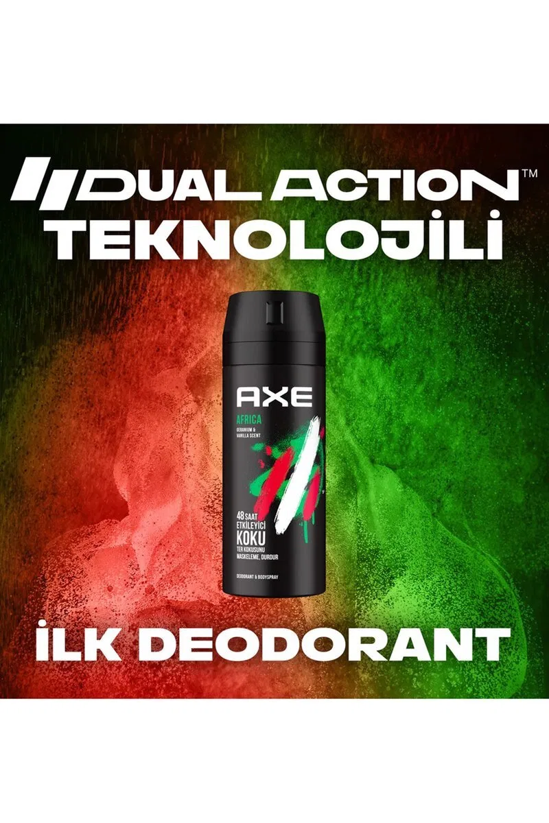 3 Adet Axe Africa Erkek Deodorant Sprey 150 ml görsel 6