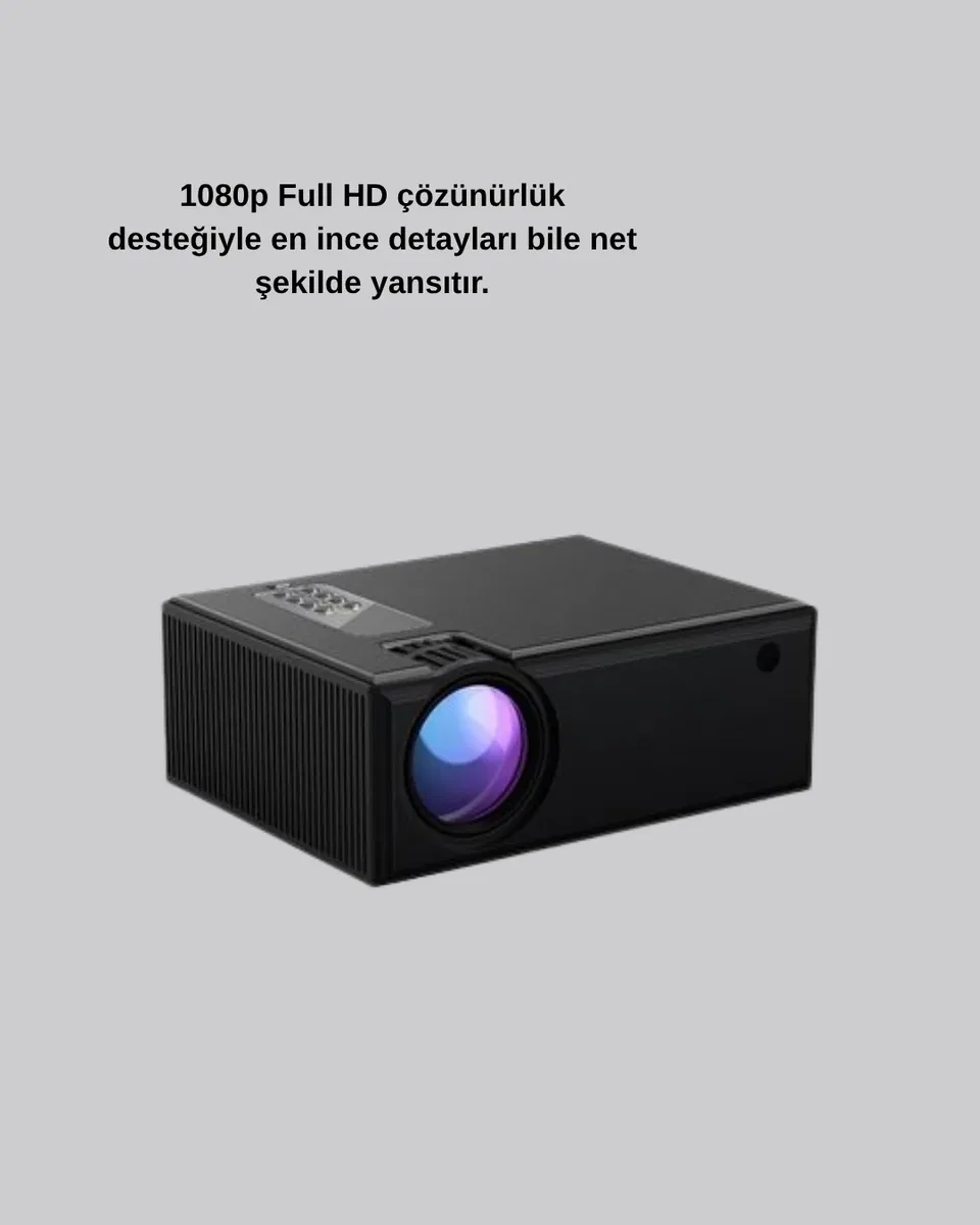 Taşınabilir Full HD Projeksiyon Cihazı Yüksek Parlaklık ve Geniş Bağlantı Seçenekli görsel 3