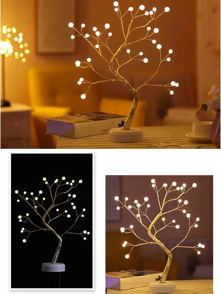 Işıklı Ağaç İnci Led Dekoratif Masa Üstü Led Işık görsel 2