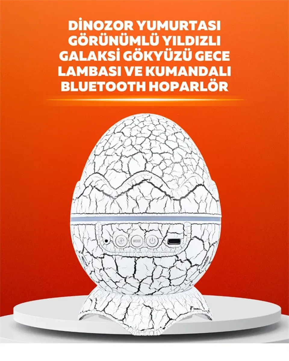 Dinozor Yumurtası Tasarımlı Projektörlü Gece Lambası görsel 2