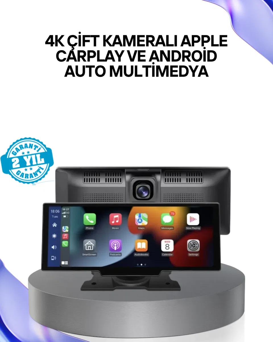 Renault Megane, Clio, Symbol, Captur, Toyota Corolla, Yaris, C-HR, Ford Focus, Fiesta Uyumlu Kablosuz CarPlay Multimedya 10. 26” Dokunmatik Ekran