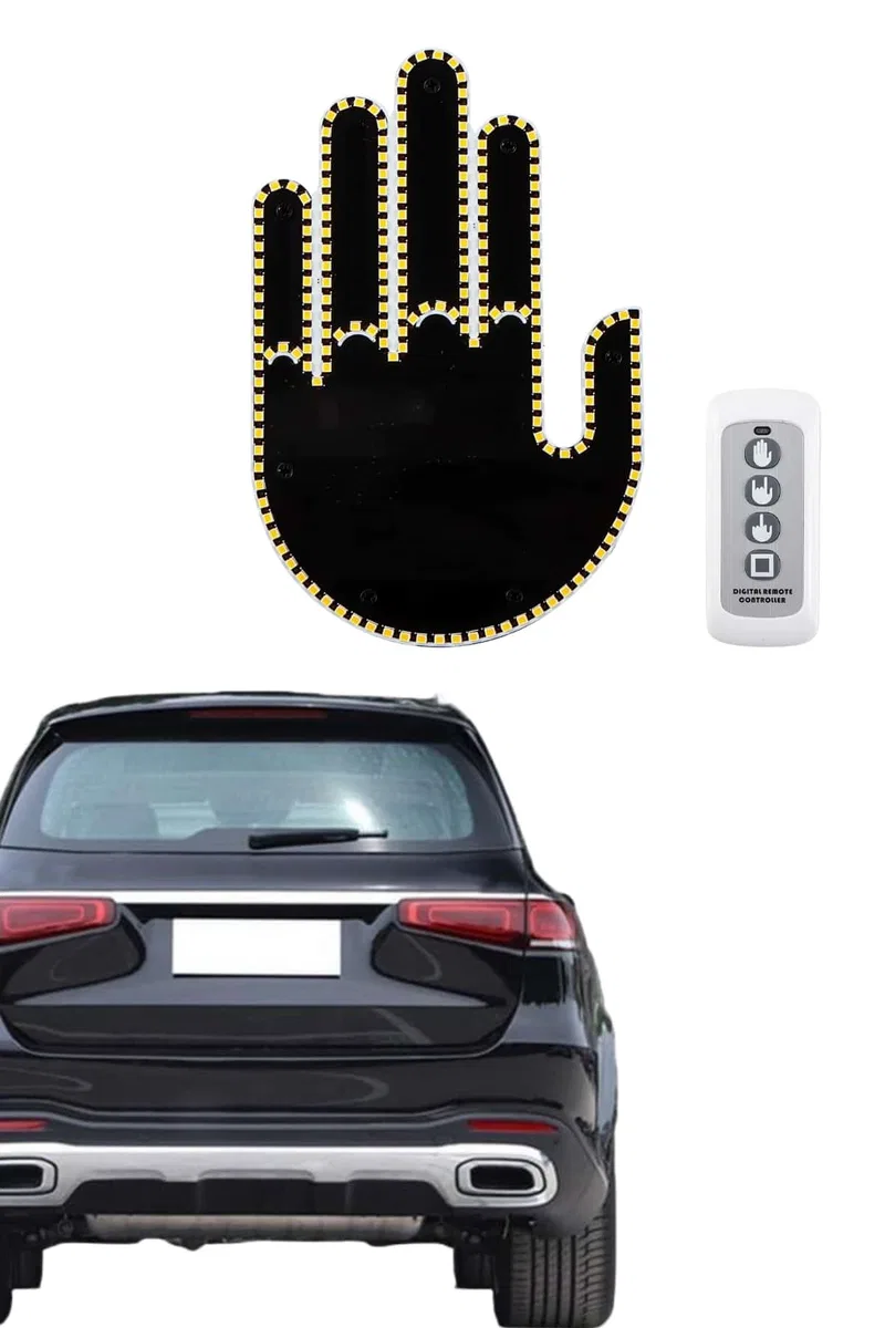 Uzaktan Kumandalı El Orta Parmak Led Araç Camına Özel Yeni Nesil görsel 5