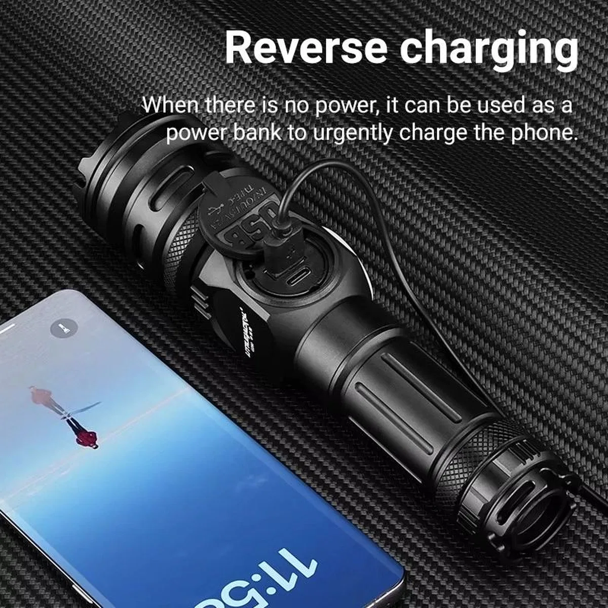 Wison Ws-6868 25watt 2500 Lümen Usb Type-c Şarjlı El Feneri görsel 2