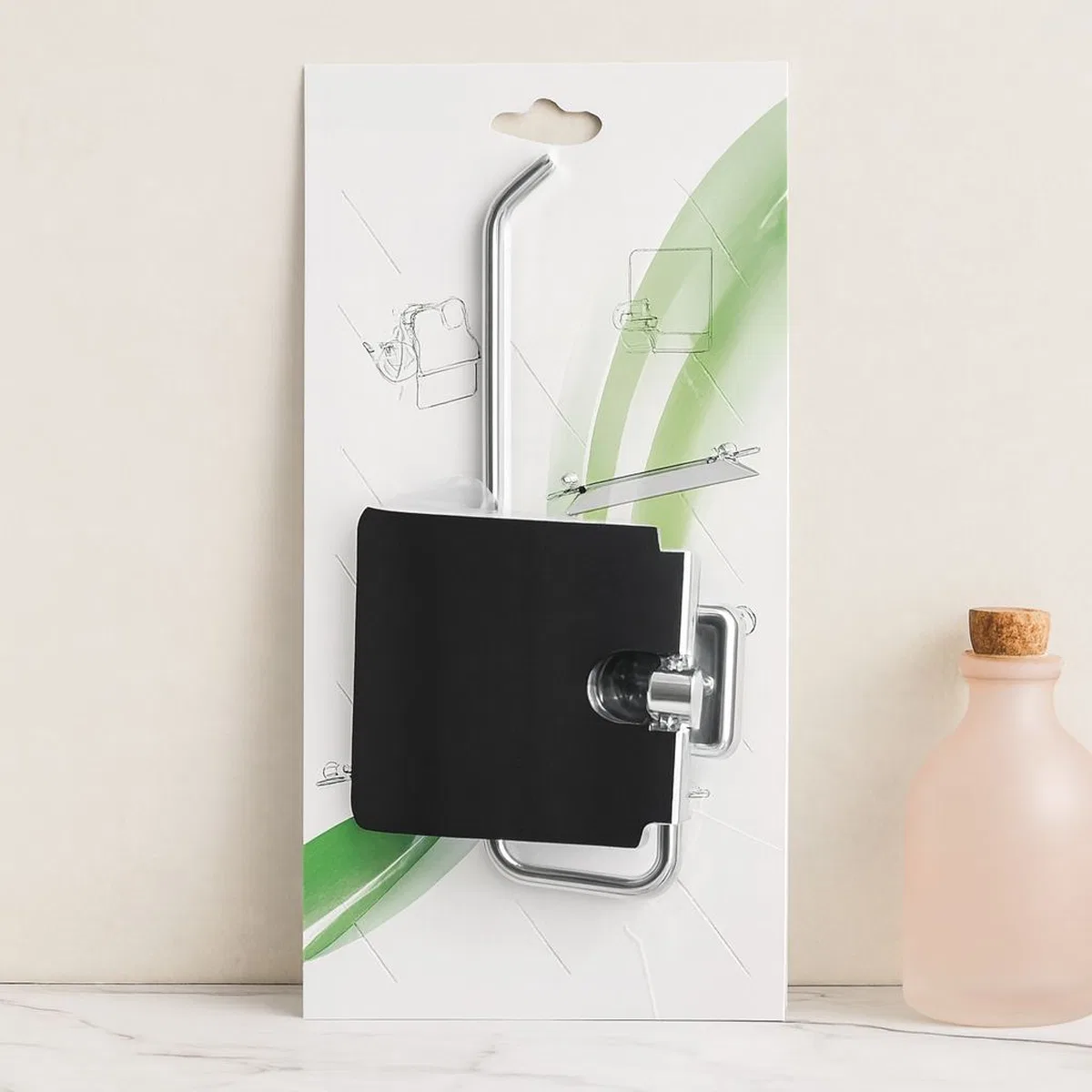 Kapaklı Metal Banyo Kağıt Havluluk (Yapışkanlı Montaj)
