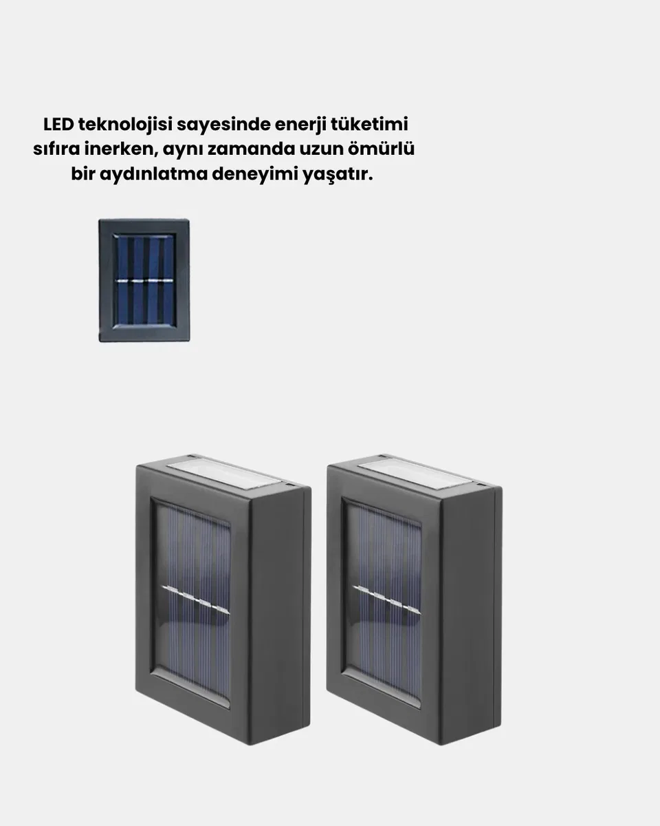 Solar Dış Mekan Aplik Su Geçirmez Dayanıklı LED Aydınlatmalı görsel 4