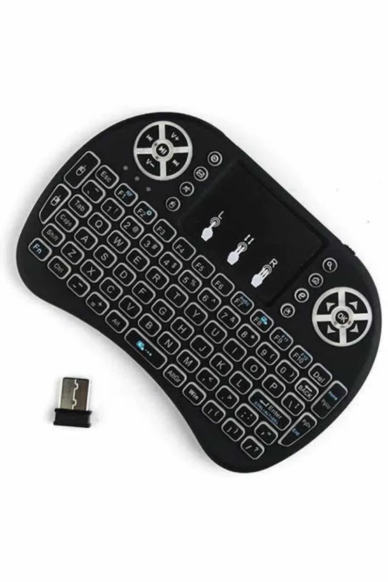 Kablosuz Türkçe Q Klavye RGB Işıklı Televizyon Ps3 Dokunmatik Mouse görsel 2